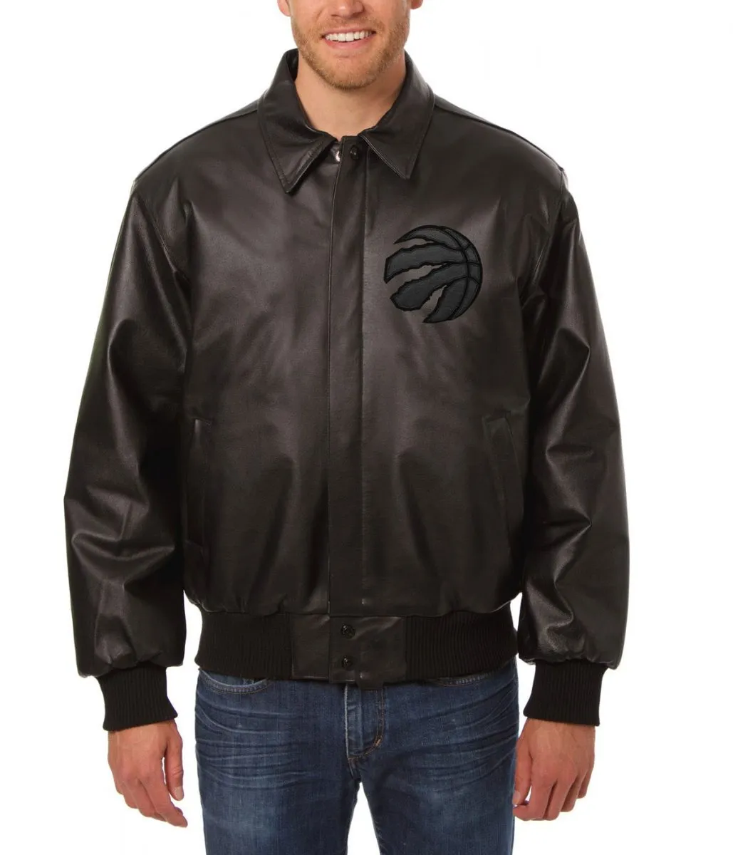 Bomber Toronto Raptors Black Leather Jacket Bomber Toronto Raptors Black Leather Jacket