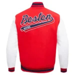 Boston Red Sox Script Tail Red and White Varsity Jacket