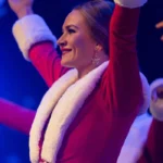 Britt Robertson Red Christmas Wool Coat