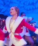 Britt Robertson Red Christmas Wool Coat