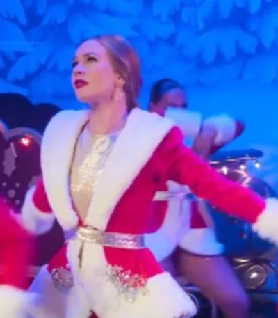 Britt Robertson Red Christmas Wool Coat