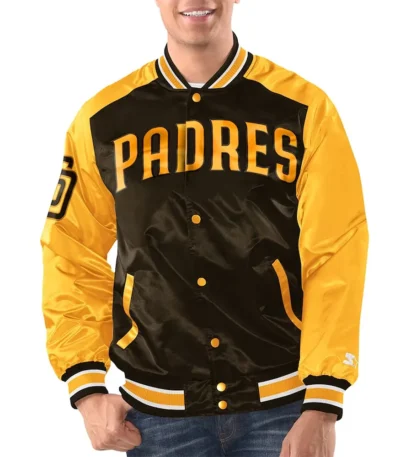 Brown-Gold San Diego Padres Renegade Varsity Satin Jacket