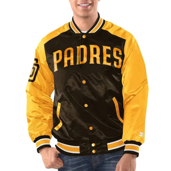Brown-Gold San Diego Padres Renegade Varsity Satin Jacket