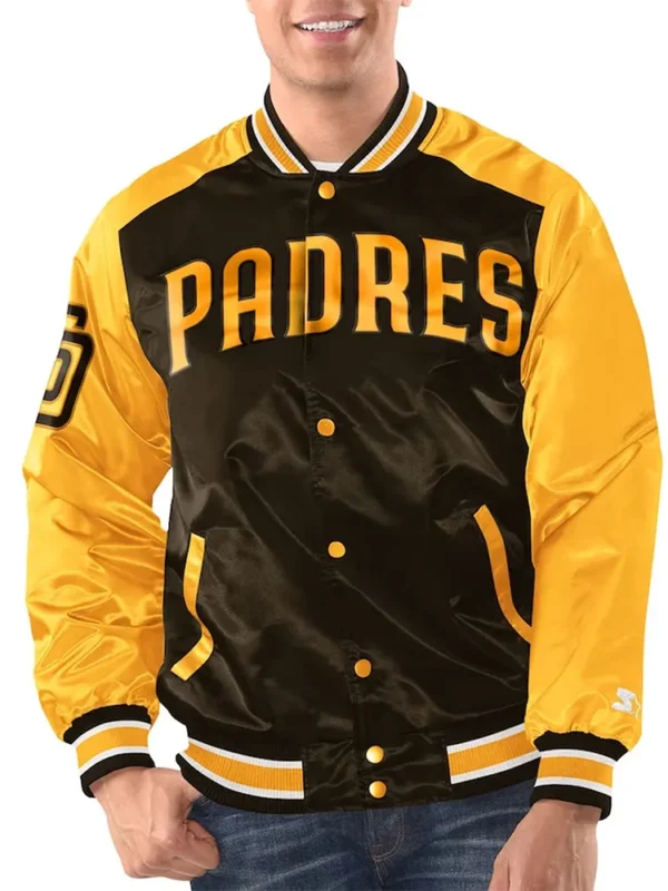 Brown-Gold San Diego Padres Renegade Varsity Satin Jacket