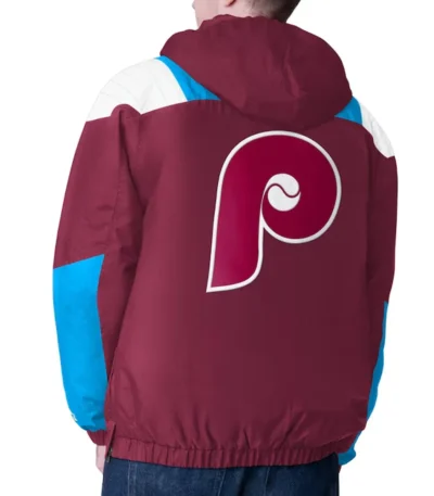 Burgundy Philadelphia Phillies Charger Half-Zip Pullover Jacket