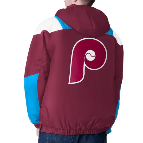 Burgundy Philadelphia Phillies Charger Half-Zip Pullover Jacket