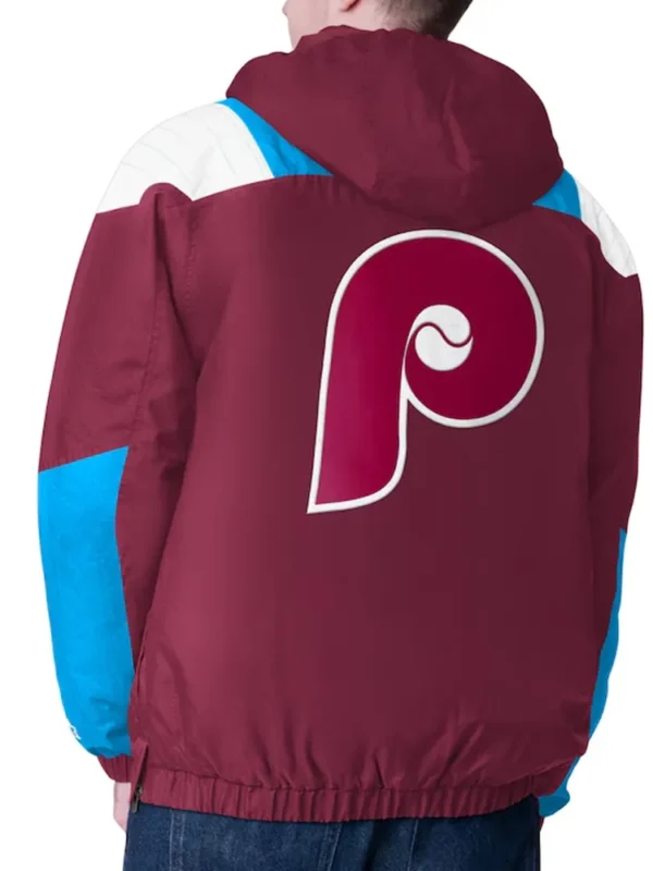 Burgundy Philadelphia Phillies Charger Half-Zip Pullover Jacket