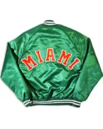 80’s Miami Hurricanes Green Bomber Satin Jacket