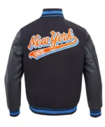 Classic Ny Knicks Script Tail Rib Varsity Jacket