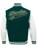 Classic Rib Milwaukee Bucks Script Tail Varsity Jacket