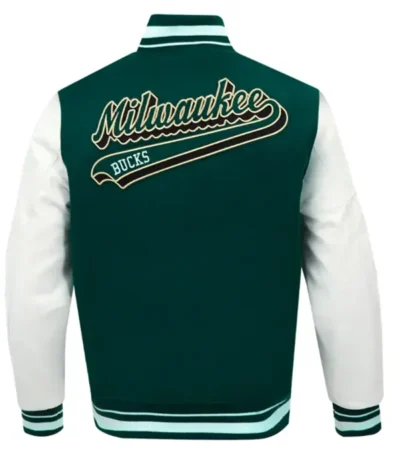 Classic Rib Milwaukee Bucks Script Tail Varsity Jacket