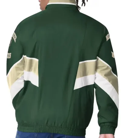 Milwaukee Bucks Captain Hunter Green Varsity Satin Jacket