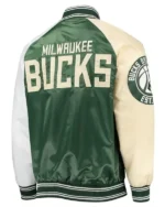 Milwaukee Bucks Hunter Varsity Green and Cream Satin Jacket