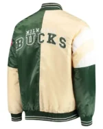 Milwaukee Bucks Leader 75th Anniversary Cream And Green Color Block Jacket