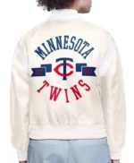 Minnesota Twins Printed Logo Satin Varsity Jacket