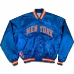 New York Knicks 90’s Bomber Blue Satin Jacket