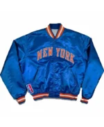 New York Knicks 90’s Bomber Blue Satin Jacket