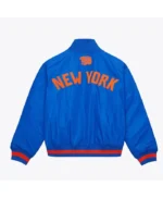 New York Knicks Blue Satin Full-zip Jacket