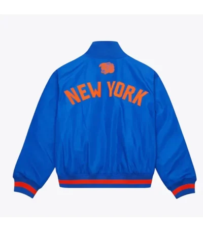 New York Knicks Blue Satin Full-zip Jacket