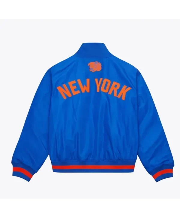New York Knicks Blue Satin Full-zip Jacket