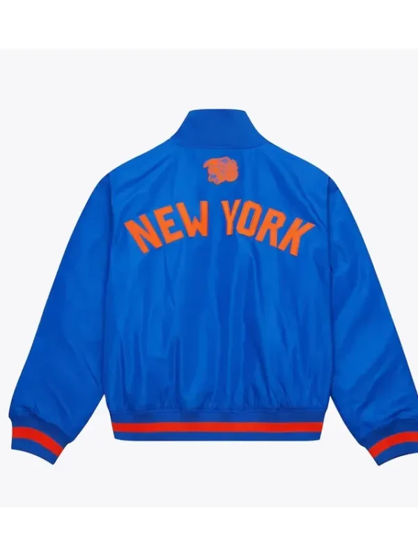 New York Knicks Blue Satin Full-zip Jacket