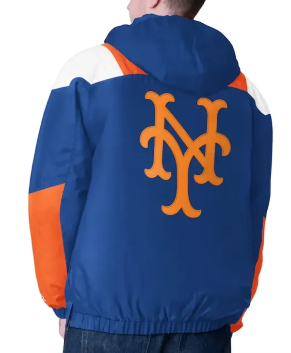 New York Knicks Charger Half-zip Blue And Orange Pullover Jacket