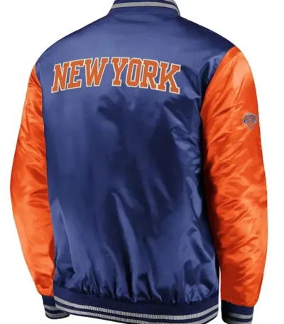 New York Knicks Iconic Tackle Blue And Orange Jacket