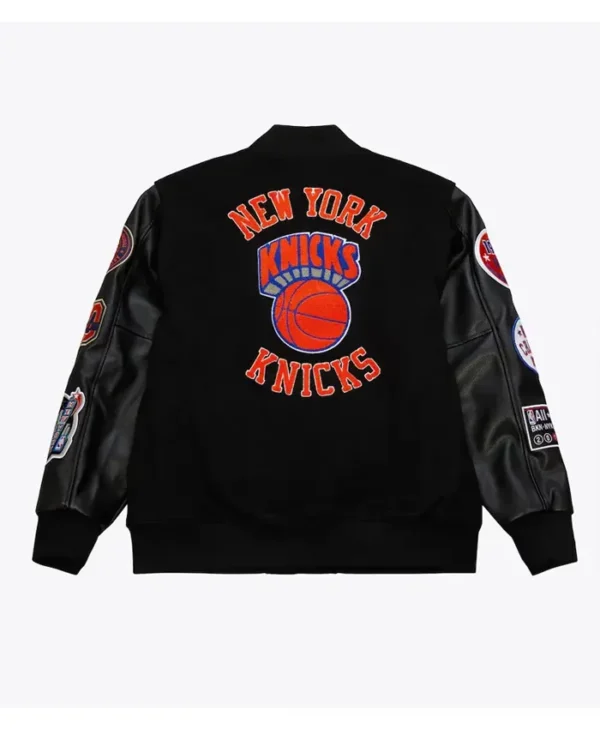 Ny Knicks Black Team Logo Varsity Jacket