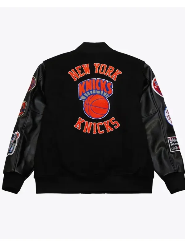 Ny Knicks Black Team Logo Varsity Jacket