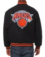 Ny Knicks Black Wool Varsity Jacket