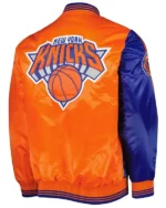 Ny Knicks Blue And Orange Fast Break Satin Jacket