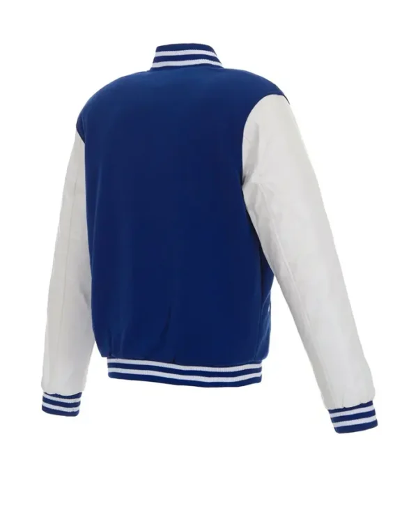 Ny Knicks Blue And White Varsity Wool And Leather Jacket