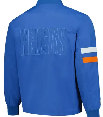 Ny Knicks Blue Stitch Applique Bomber Jacket