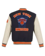 Ny Knicks Chenille Navy And Off White Varsity Jacket