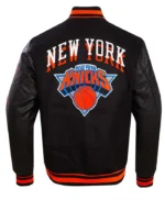 Ny Knicks Chest Layered Classic Rib Varsity Jacket