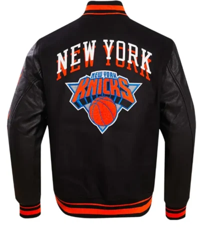 Ny Knicks Chest Layered Classic Rib Varsity Jacket