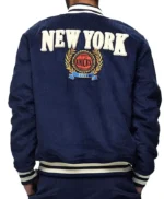 Ny Knicks Navy Corduroy Varsity Jacket