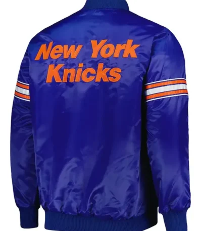 Ny Knicks Pick & Roll Blue Satin Jacket