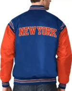 Ny Knicks The Enforcer Blue And Orange Satin Jacket