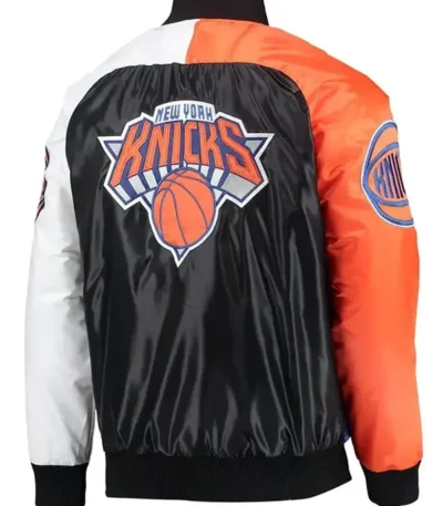 Ny Knicks Tricolor Remix Blue Orange White Jacket