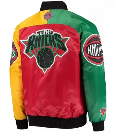 Ny Knicks Ty Mopkins Satin Full-snap Black And Red Jacket