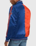 Ny Knicks Varsity Satin Orange And Blue Jacket