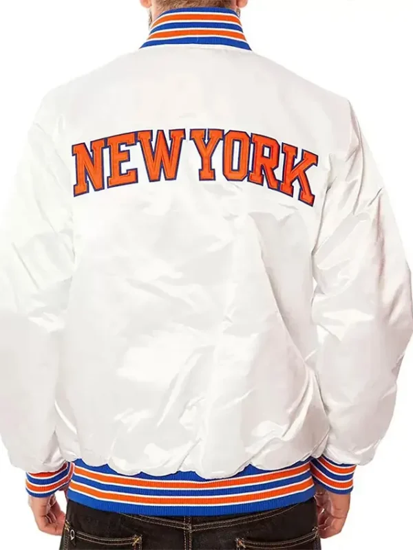 Ny Knicks White Satin Jacket