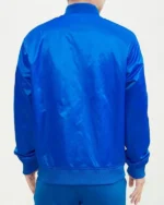 Royal New York Knicks Wordmark Satin Jacket