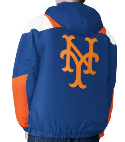 Royal Ny Mets Charger Half-zip Pullover Jacket