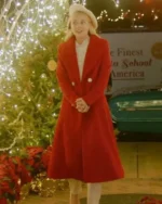 Santa Bootcamp 2022 Emily Kinney Red Wool Coat