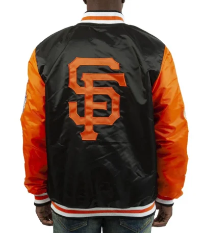 Champs Patches San Francisco Giants Black-Orange Satin Jacket