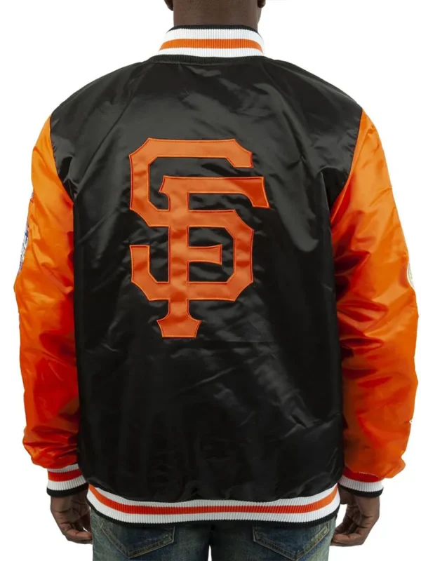 Champs Patches San Francisco Giants Black-Orange Satin Jacket