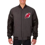 Charcoal-Black New Jersey Devils Varsity Jacket