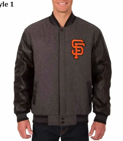 Charcoal-Black San Francisco Giants Varsity Jacket